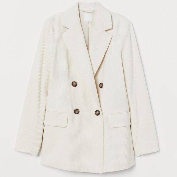 H&M Jackets & Blazers - H&M Corduroy Cream Blazer